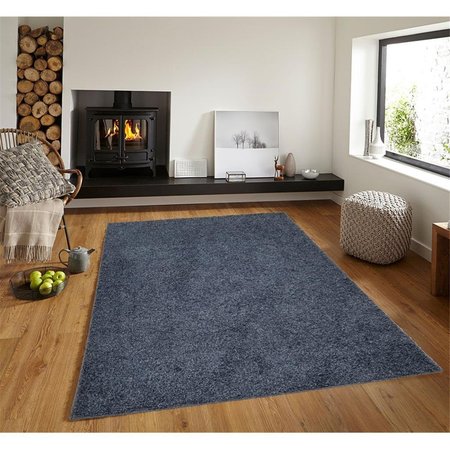 TERRENO 5 x 7 ft. Discount World Shaggy Collection Blue Area Rug TE2586229